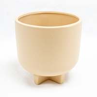 Vaso Cerâmica C/ Pé  14.5 x 14.5cm Creme