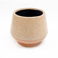 Vaso Cerâmica C/ Base  14.5 x 12.5cm Castanho