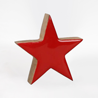 Estrela de Madeira 10cm Vermelha