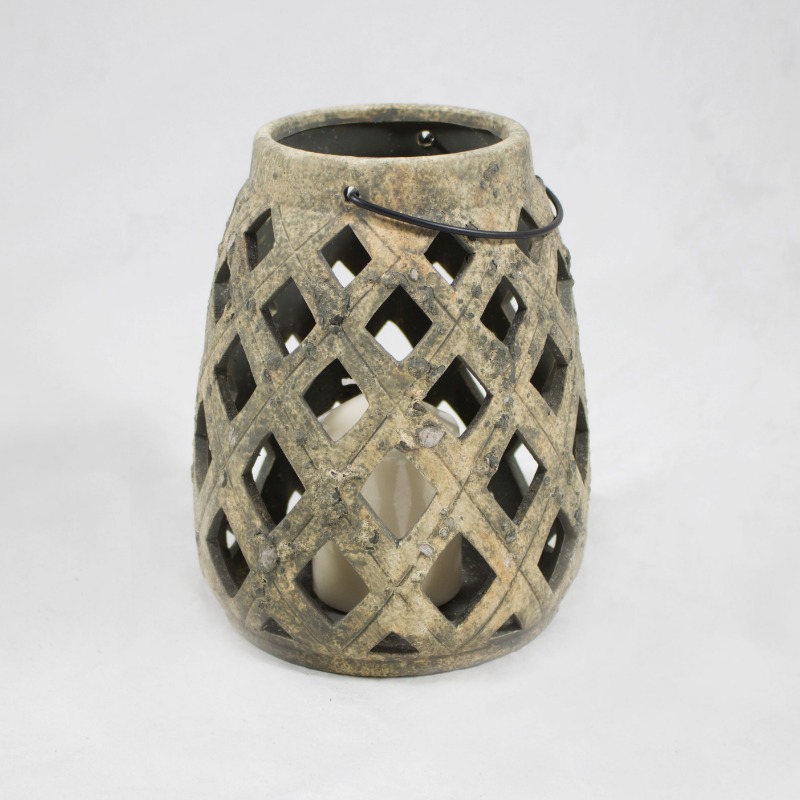 Lanterna Ceramica 17 x 22cm Antique Grey