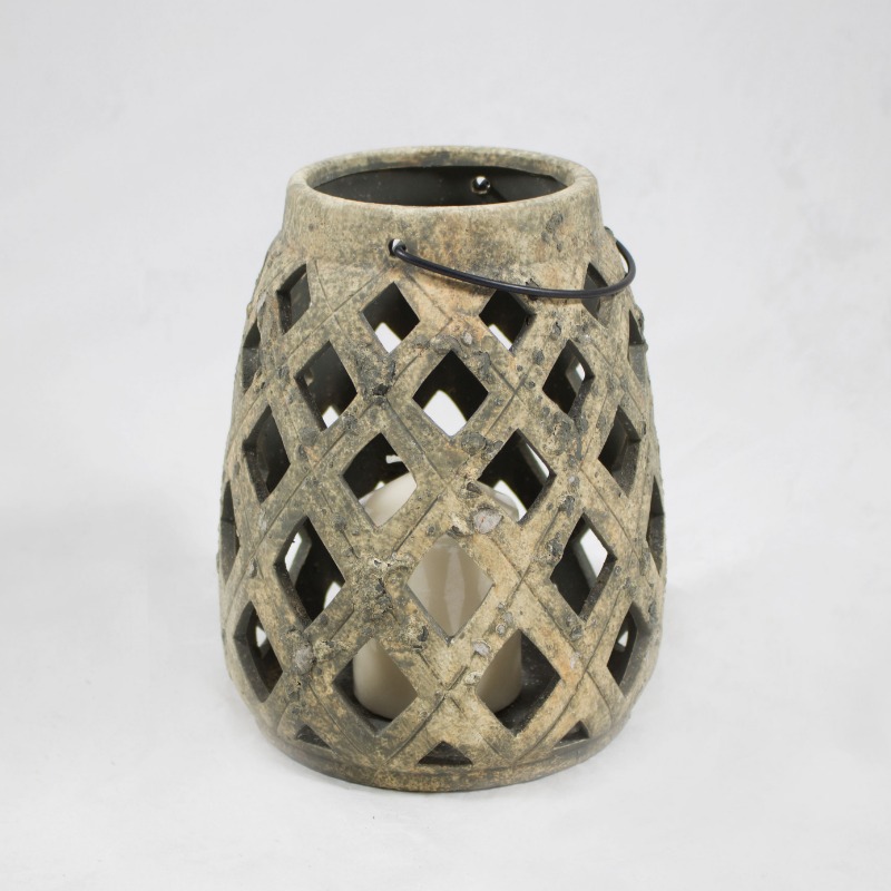 Lanterna Ceramica 15 x 18cm Antique Grey