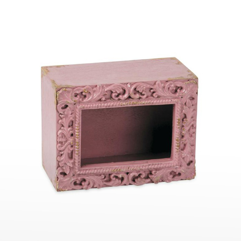Caixa de Madeira Ornamentada 20x15x11 Rosa Velho