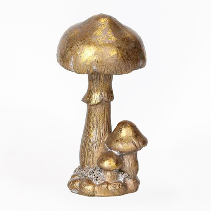 Cogumelos em Grupo 9x20cm Ouro