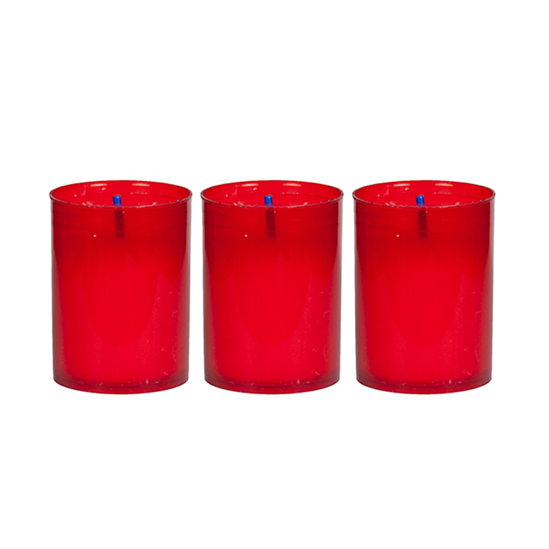 Vela Pack 3 (6,0 x 7,0 Cm) Vermelha - Compra min. 24 pack