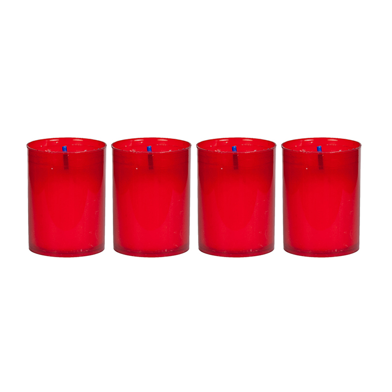 Vela Pack 4 (4,7x6,0 Cm) Vermelha - Compra min. 24 pack