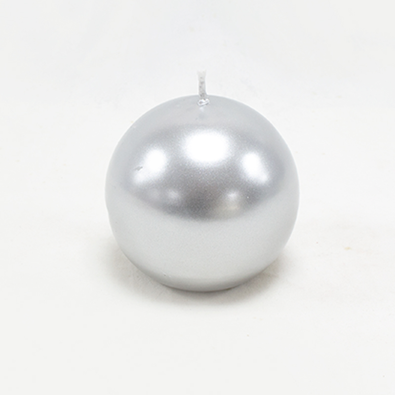 Vela Esfera 8cm Prata