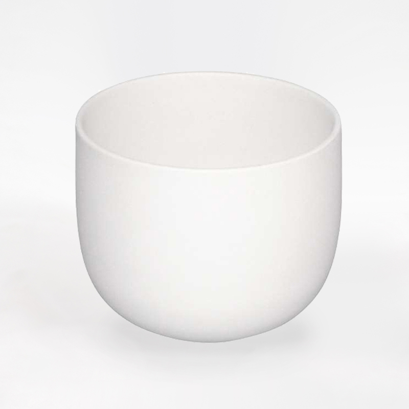 Vaso em Cer&acirc;mica Liso - Branco 15cm