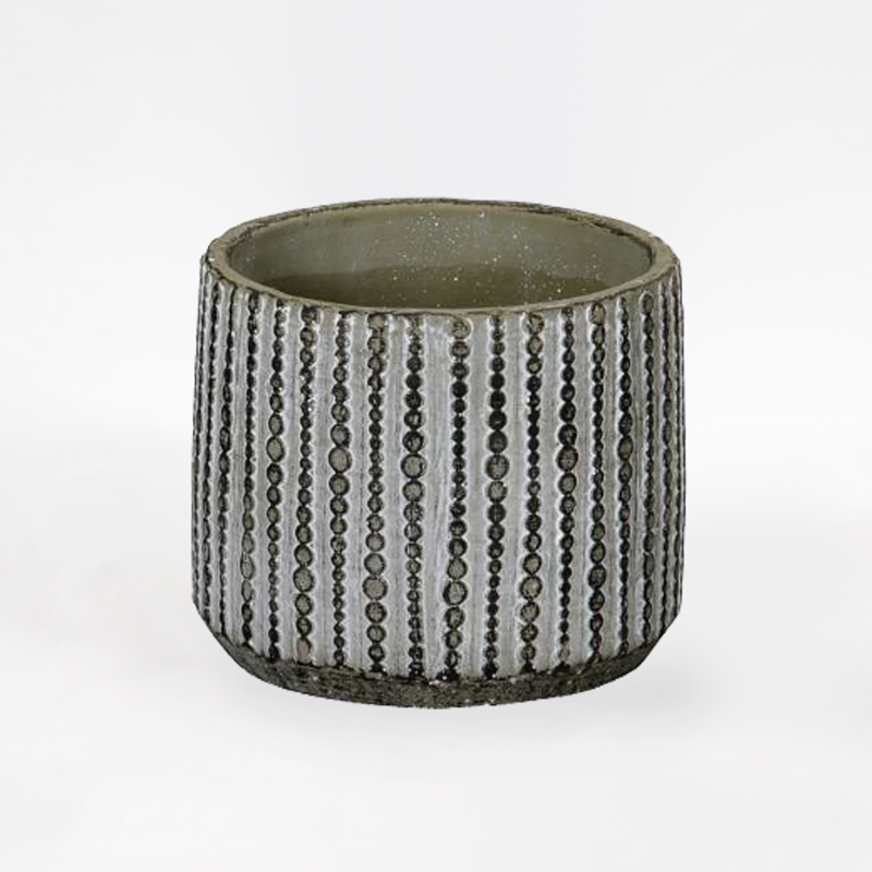 Vaso em Cer&acirc;mica com relevo&nbsp;