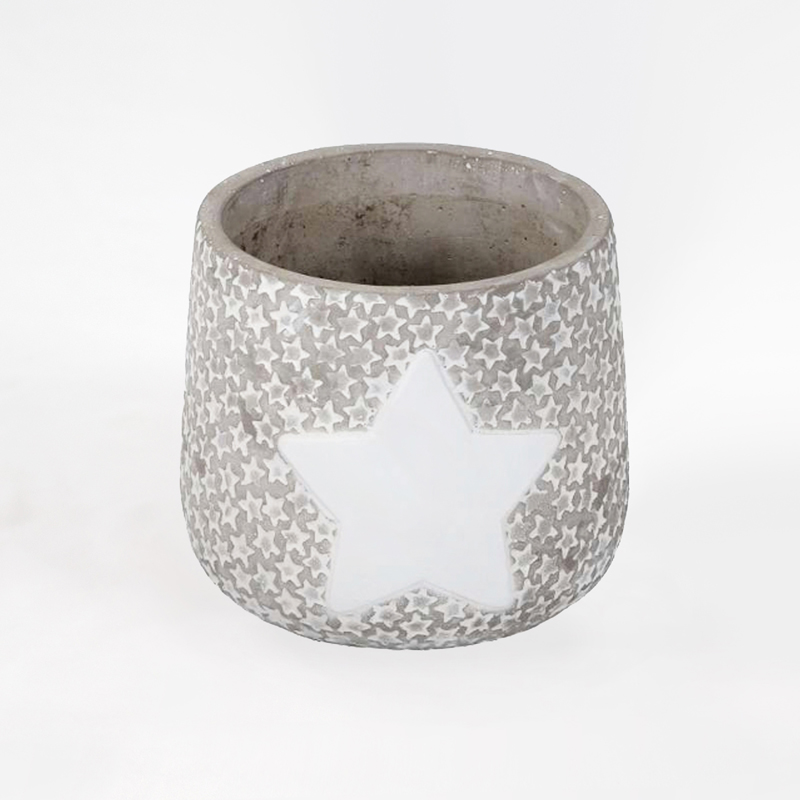 Vaso em Cimento com Estrela