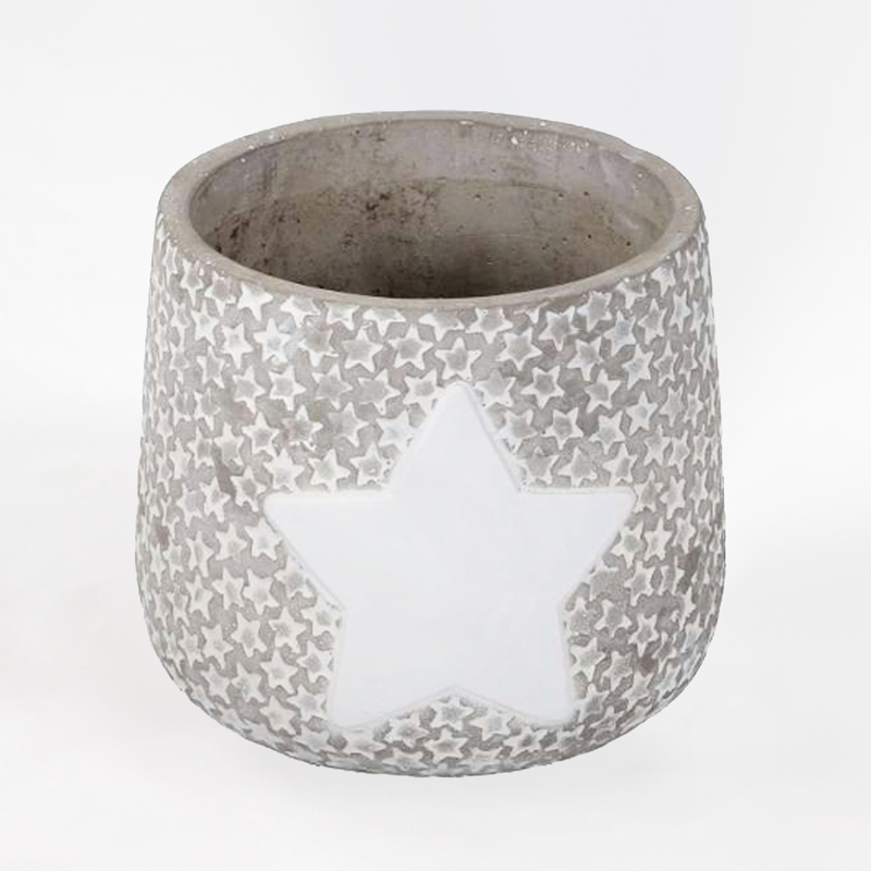Vaso em Cimento com Estrela
