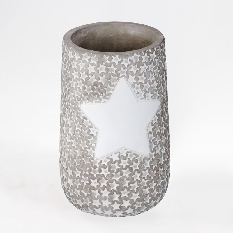 Vaso em Cimento com Estrela
