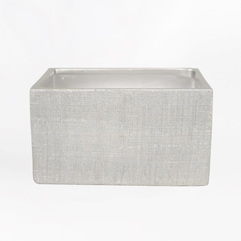 Base Cer&acirc;mica Rectangular cor Prata brilhante