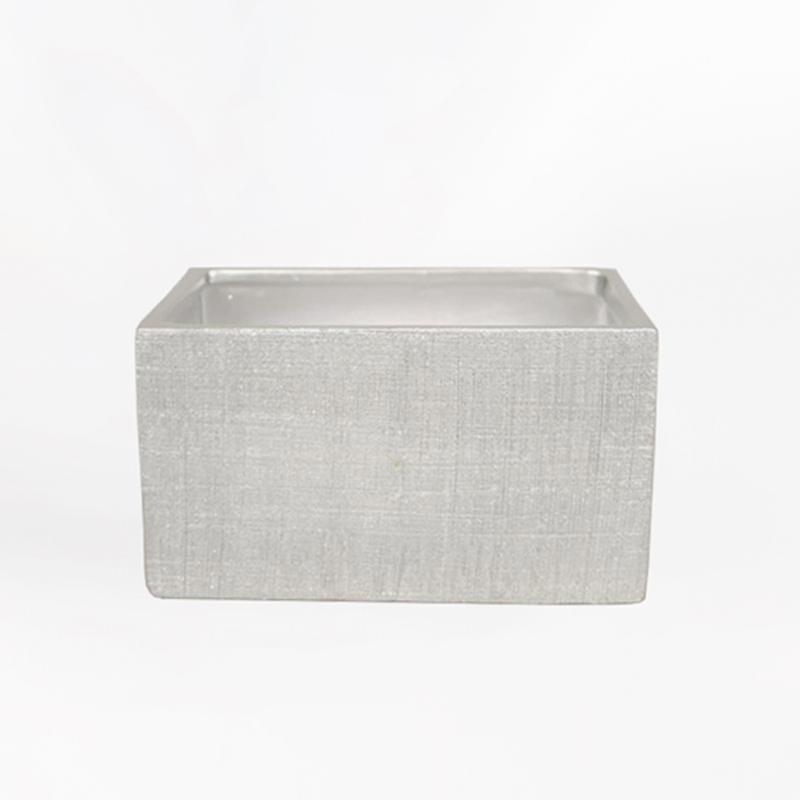 Base Cer&acirc;mica Rectangular cor Prata brilhante