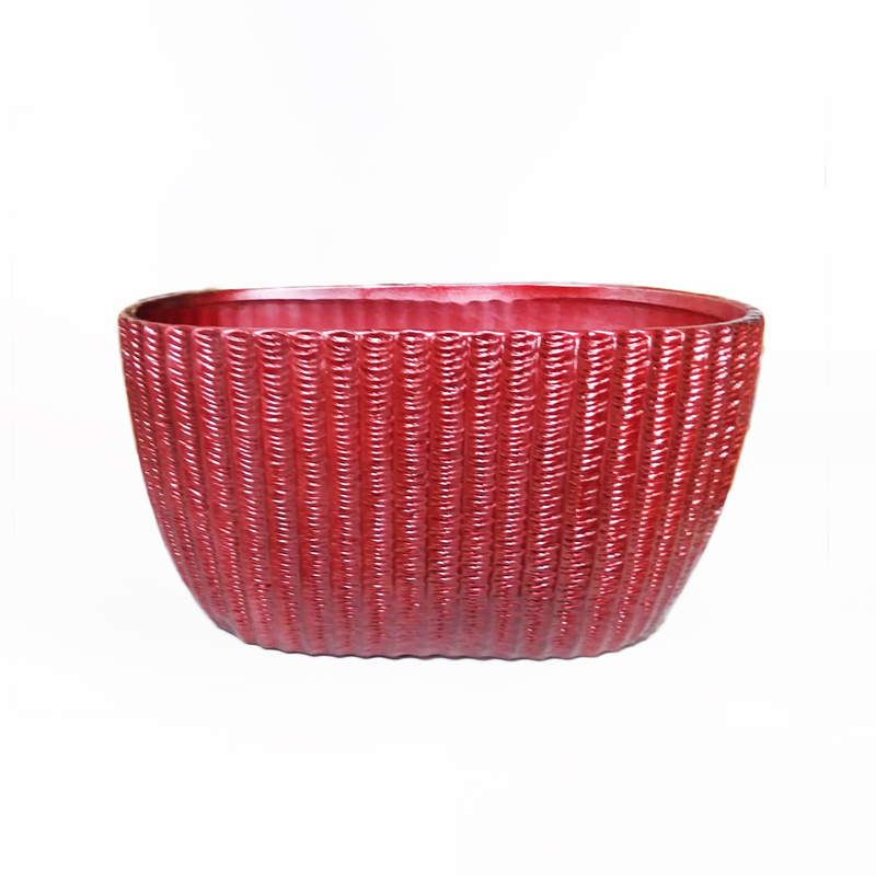 Base Cer&acirc;mica Oval de cor Vermelha