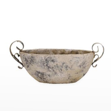 Floreira Oval Cer&acirc;mica "Valo" - Creme