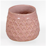 Vaso Cer&acirc;mico com relevo - 15x9cm