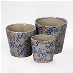 conjunto vasos cer&acirc;micos com padr&atilde;o de azulejo antigo