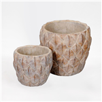 conjunto vasos cer&acirc;micos com padr&atilde;o anan&aacute;s