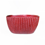 Base Cer&acirc;mica Oval de cor Vermelha