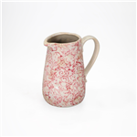 Jarra Cer&acirc;mica - Creme /Rosa