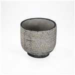 Vaso Cer&acirc;mica com Relevos - Antracite