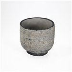 Vaso Cer&acirc;mica com Relevos - Antracite