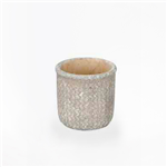 Vaso Cer&acirc;mica com Relevos - Cinza