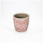 Vaso Cer&acirc;mica 14cm Creme - Rosa