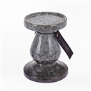 Candelabro Cer&acirc;mica Cinza Vitrificado -&nbsp;12cm