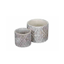 Conjunto Vaso Cerâmico com Relevos