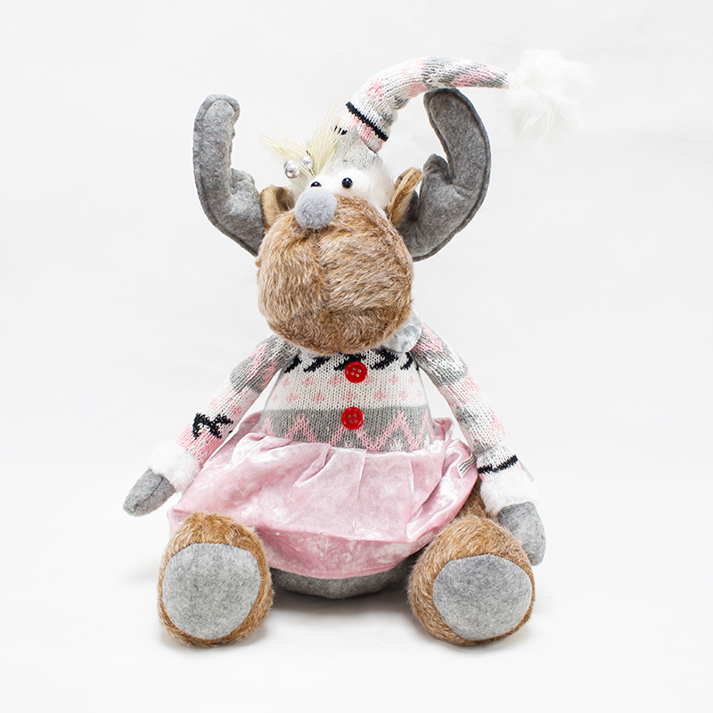 Rena Sentada Rosa/Cinza 48cm (Un)