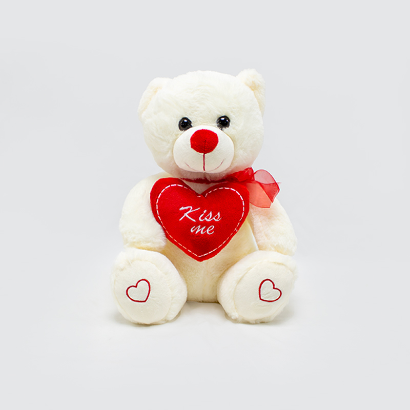 Urso de Peluche com Coração (KISS ME)  30cm