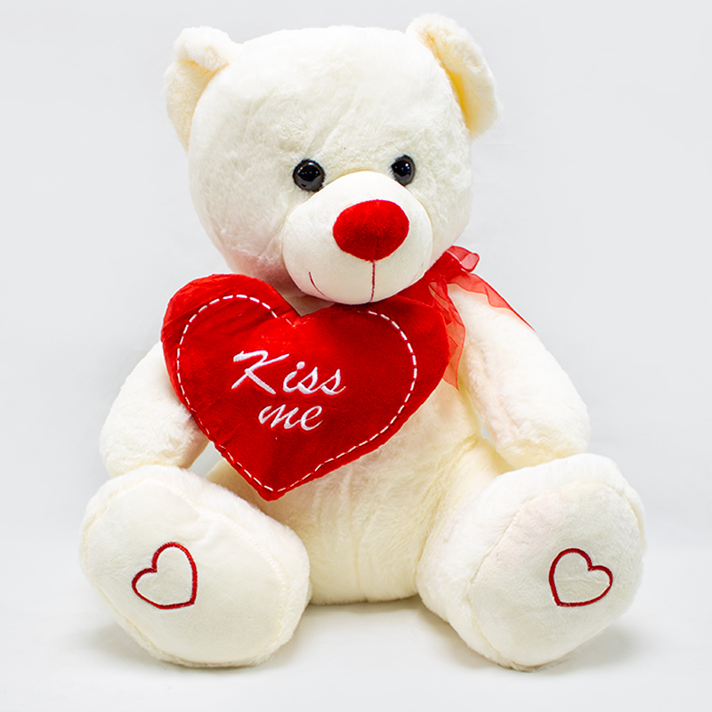 Urso de Peluche com Coração (KISS ME)  50cm