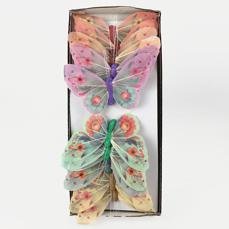 Pick Borboleta 6 Cores 10cm (12 un)
