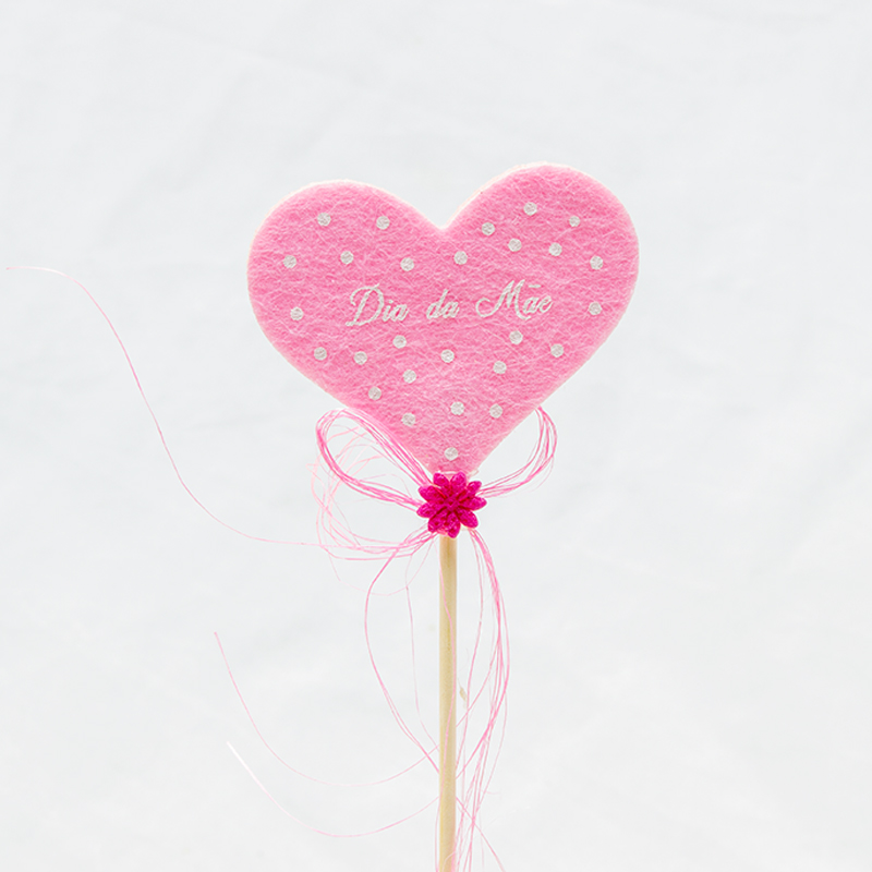 Pick Coração 7cm Dia da Mãe ( 6 Un.)