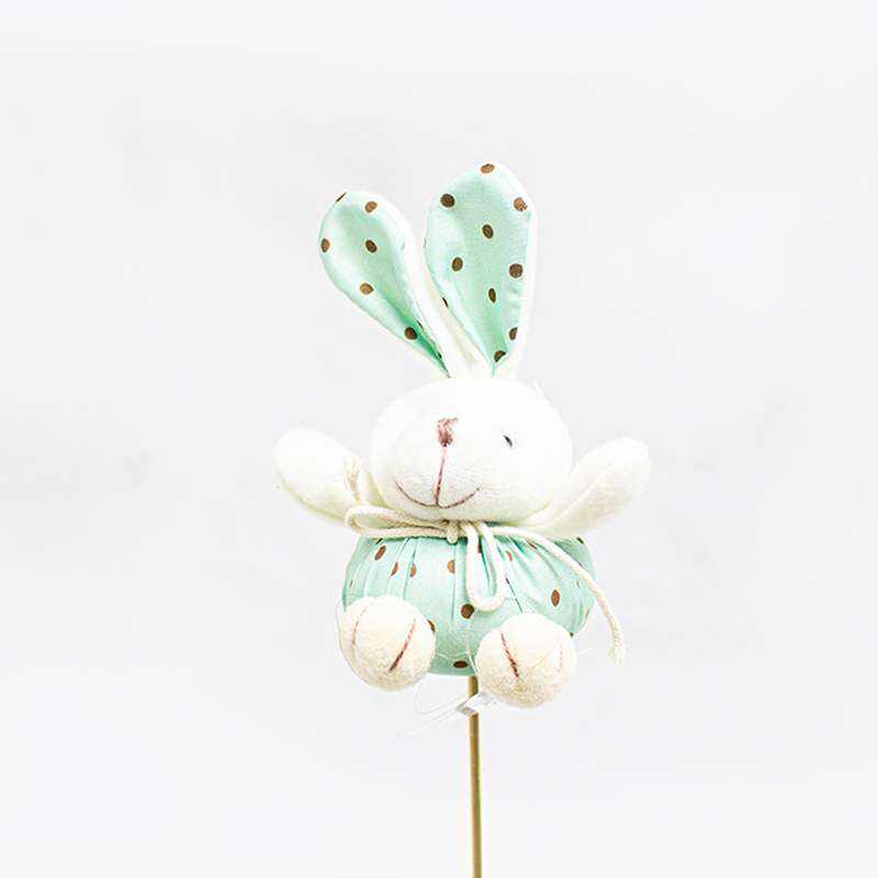 Pick Coelho C/Bolinhas Castanhas ( Un ) Verde