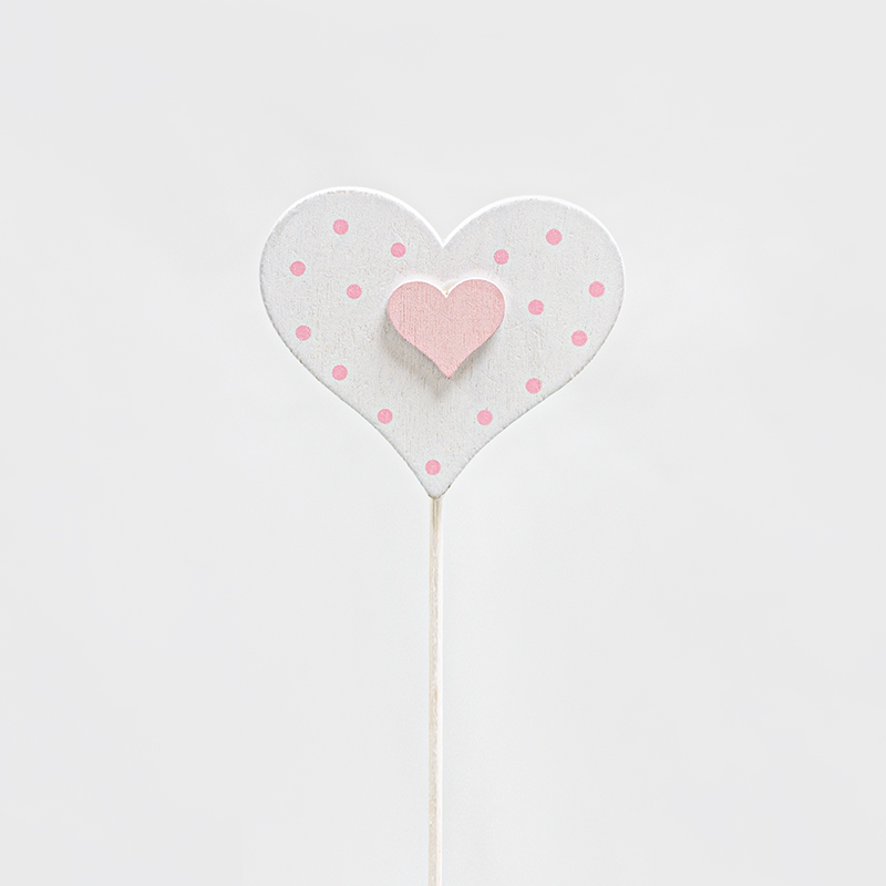 Pick Mad. Coração Rosa C/Pintas (Un)