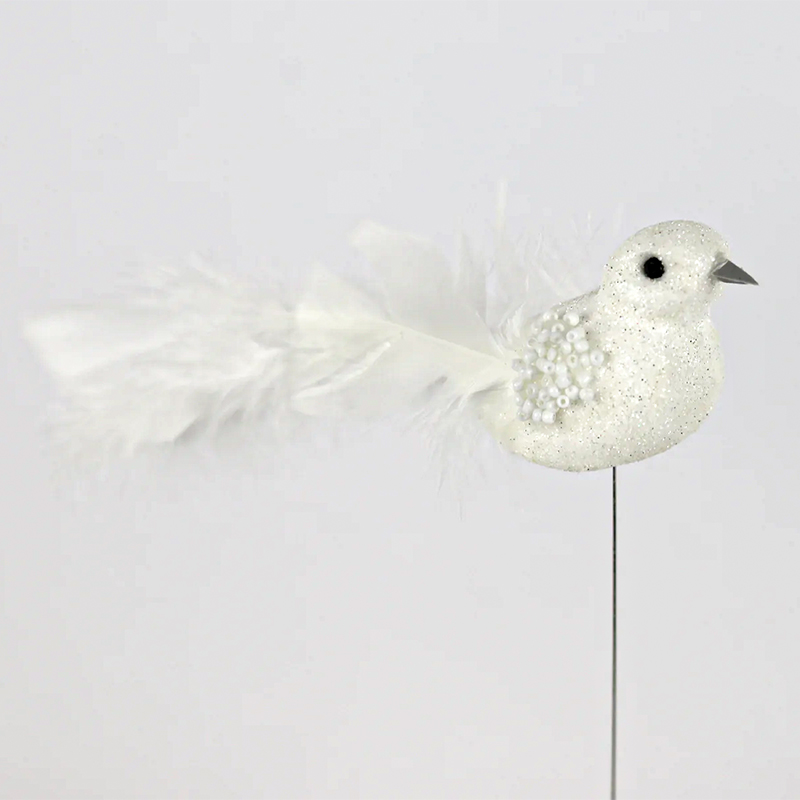 Pick Passaro Branco 13cm - ( 12 Un.)