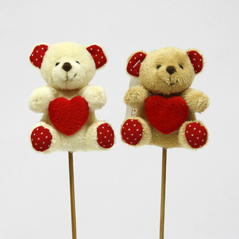 Conj. Pick Urso C/Cora&ccedil;&atilde;o 8cm (Conjunto 2Un)