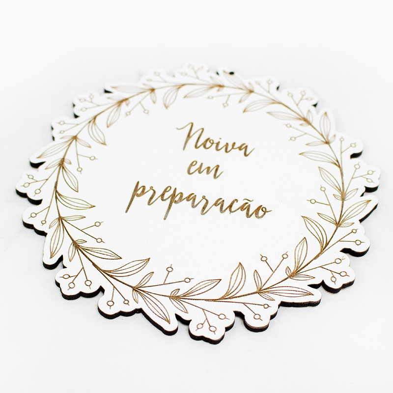 Placa - Noiva em Preparação 15cm  (3 Un)
