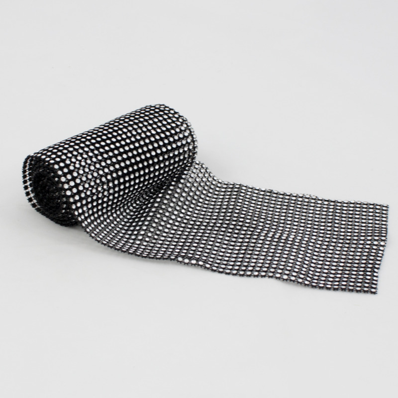 Fita Strass 3mm - 12 cm x 2.30 mt Preto