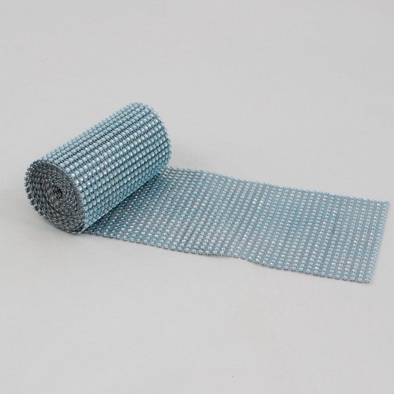 Fita Strass 3mm - 12 cm x 2.30 mt Azul Claro