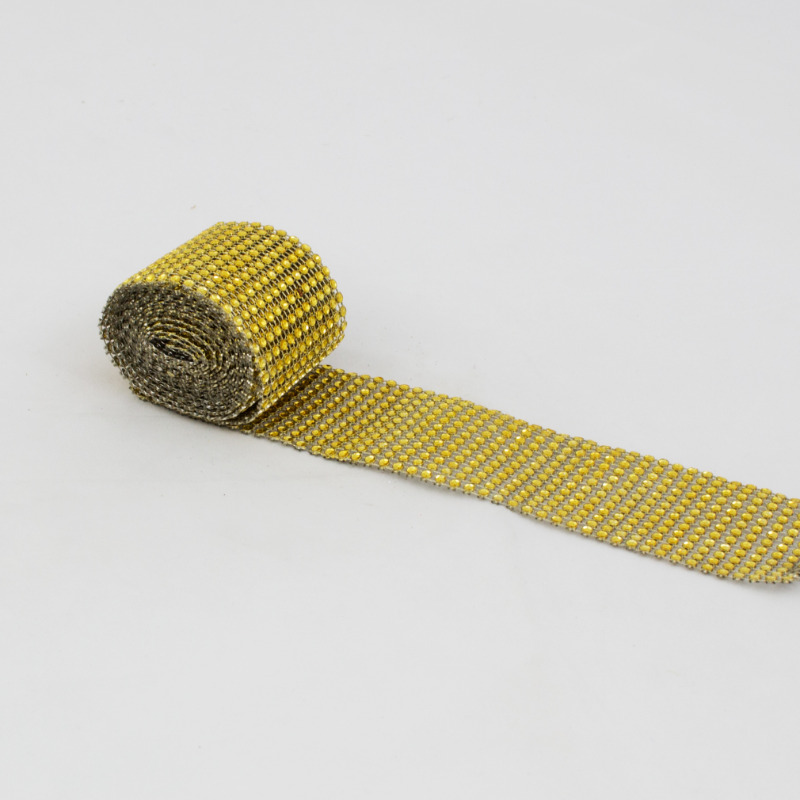 Fita Strass 3mm - 6 cm x 2.30 mt Ouro