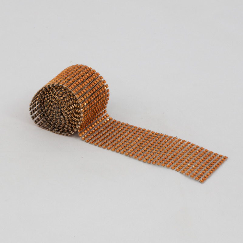 Fita Strass 3mm - 6 cm x 2.30 mt Laranja