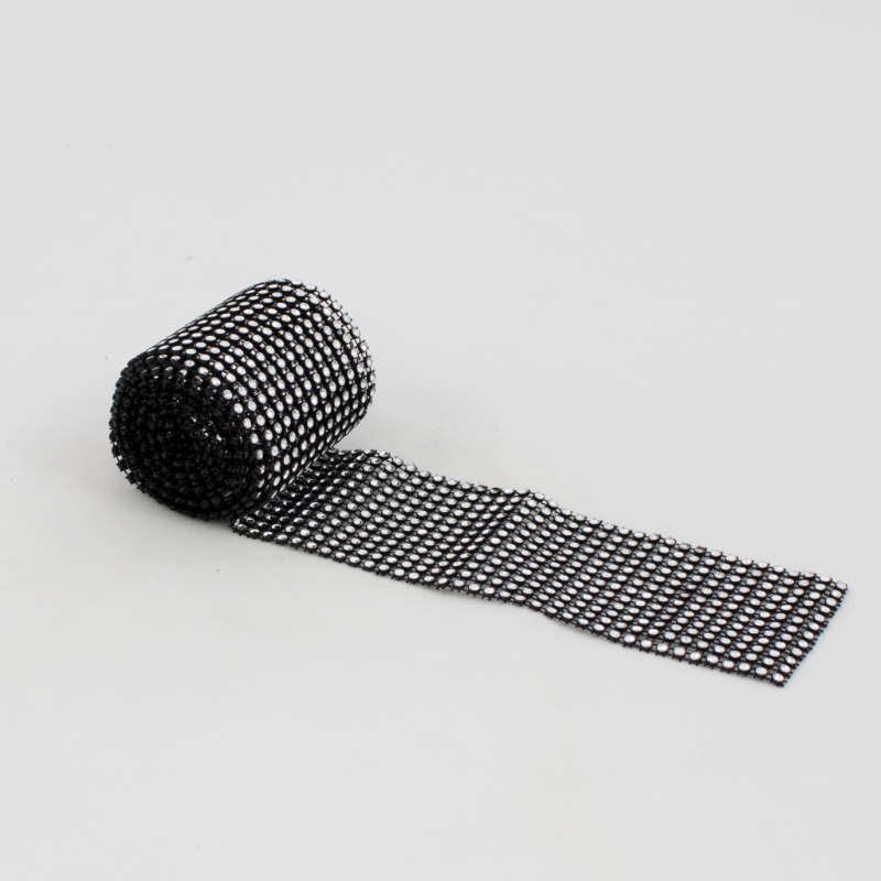Fita Strass 3mm - 6 cm x 2.30 mt Preto