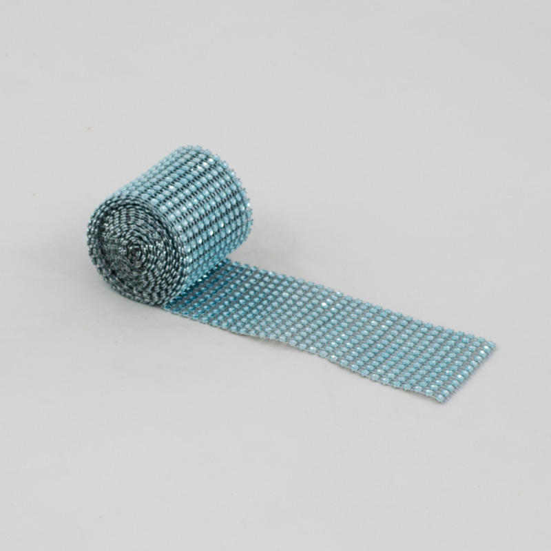 Fita Strass 3mm - 6 cm x 2.30 mt Azul Claro