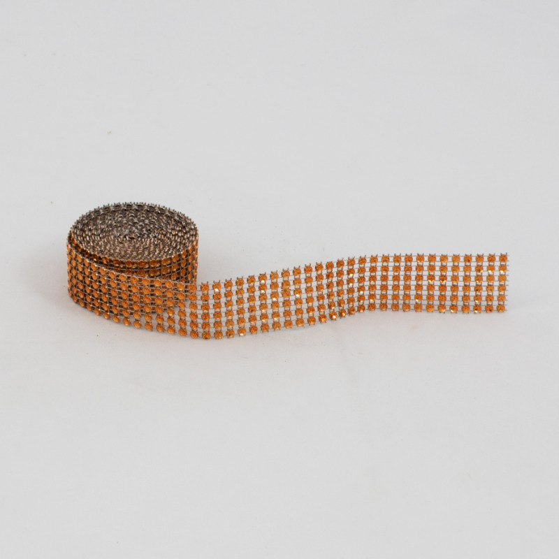 Fita Strass 3mm - 3cm x 2.30 mt Laranja