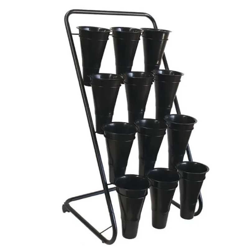 Expositor preto 12 floreiras