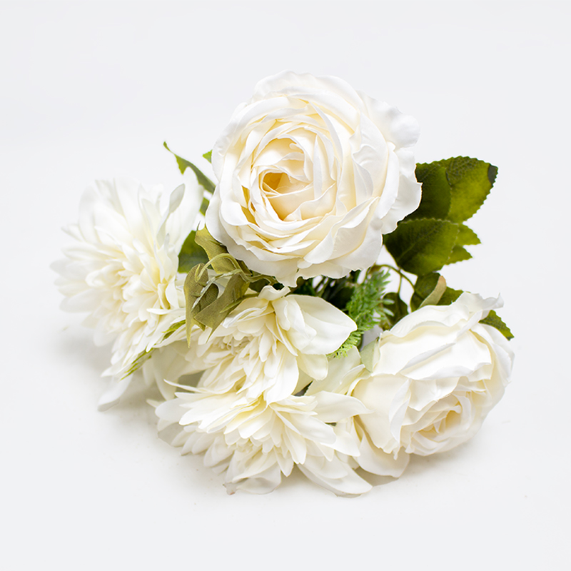 Bouquet de Dalia (X7) 32cm Creme (Un)