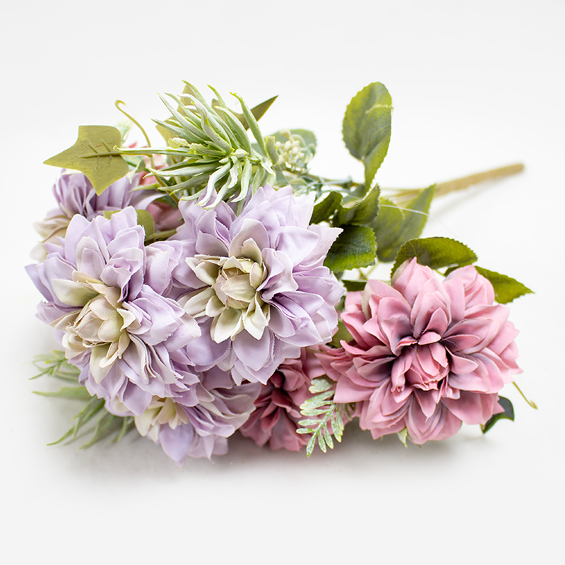 Bouquet de Dalia (X9) 42cm Lilas (Un)